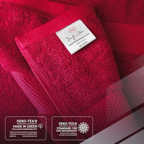 Infinitee Xclusives 100% Cotton Bath Towel Set – 8 Piece Bathroom Towel Set - Image 5
