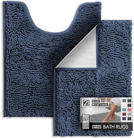 Hearth & Harbor Bathroom Rugs, Chenille Bath Mat by HearthHarbor
