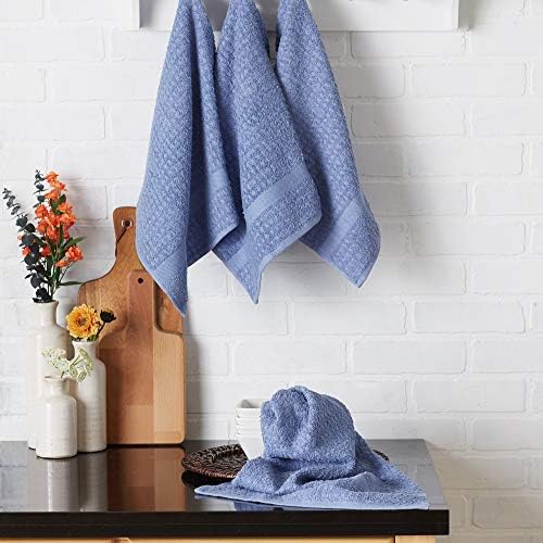 DII Basic Terry Collection Waffle Dishtowel Set, Solid Stonewash Blue, 4 Piece - Image 4