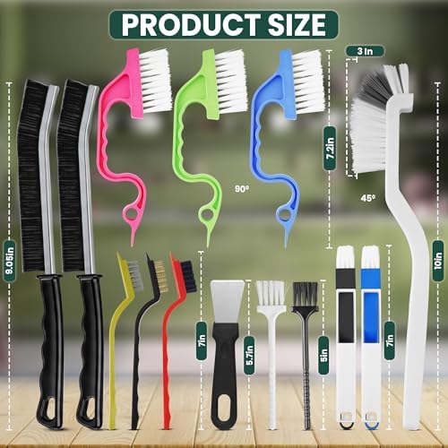 14 Pcs Crevice Cleaning Brush Set – Hard Bristle Cleaning Tools - Image 2