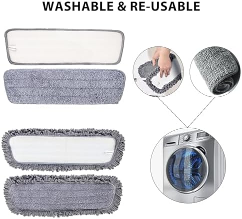 6pcs Microfiber Spray Mop Replacement Heads Flat Reusable Mop Pads - Image 4