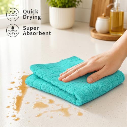 Kitinjoy Premium Cotton Check Kitchen Towels 6 Pack - Image 2