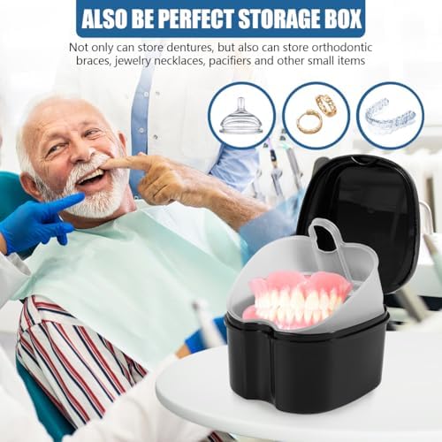 KISEER 2 Pack Denture Bath Case Cup Box Holder Storage Container - Image 5