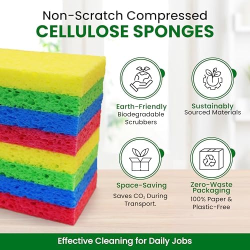 Cellulose Sponges – 48-Pack Multicolored Compressed Natural - Image 6