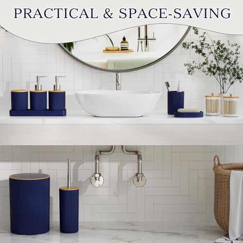 Navy Blue Bathroom Accessories Set - Image 5