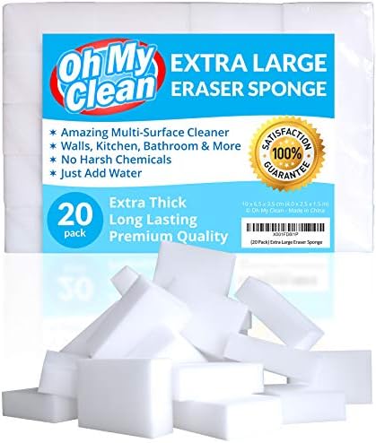 Extra Large Eraser Sponge – Extra Thick, Long Lasting Magic Melamine Cleaning by Oh+My+Clean