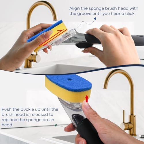 Sponge Brush Refills for OXO Soap Dispensing Dish Brush 6 Pack Refill Heads - Image 4