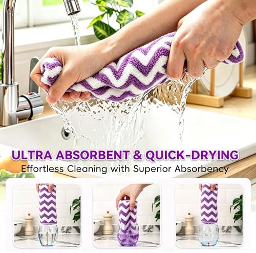 Microfiber Cleaning Cloths, 6 Pack Kitchen Towels & Dish Towels - Image 5
