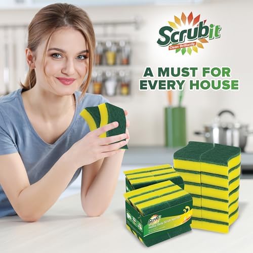 Heavy Duty Scrub Sponges by SCRUBIT – Kitchen Dish, Sink and Bathroom Cleaning - Image 2