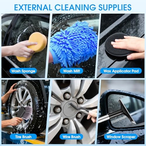 36Pcs Blue Car Wash Detailing Kit，Car Cleaning Set - Image 6