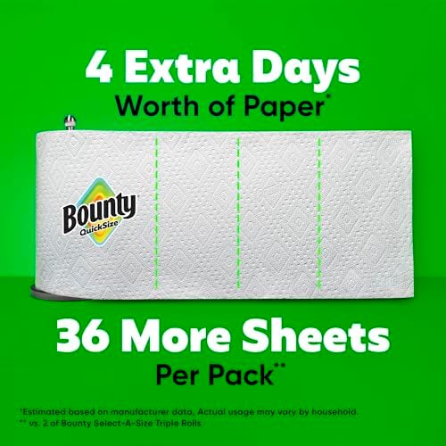 Bounty Paper Towels Quick Size, 2 Family Triple Rolls = 6+ Regular Rolls - Image 5