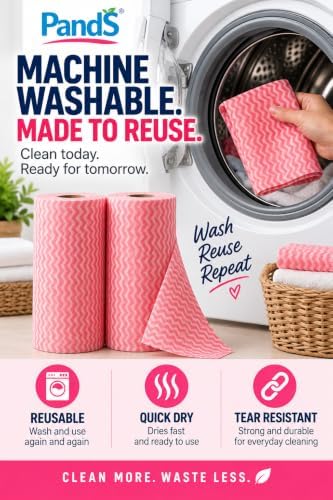 Reusable Paper Towels, 2 Rolls 120 Sheets, Washable Kitchen Cleaning Wipes - Image 4