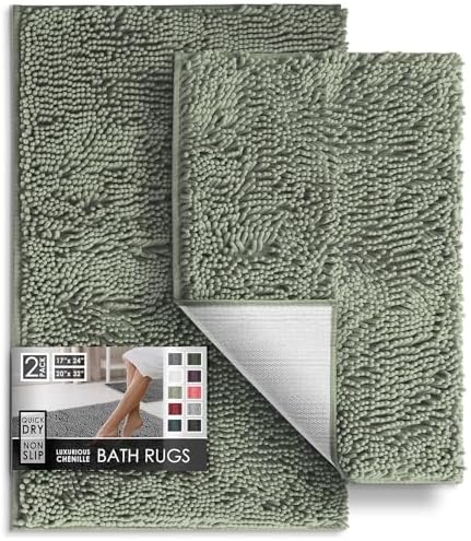 Hearth & Harbor Bathroom Rugs, Chenille Bath Mat by HearthHarbor