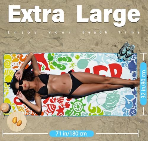 Widdonen Microfiber Beach Towel, Compact 4 Pack-71x32 Inch - Image 3