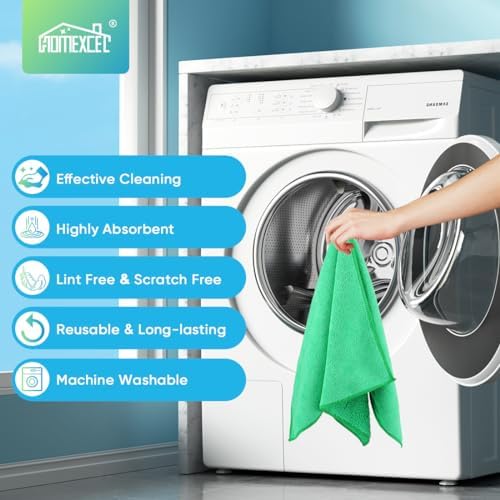HOMEXCEL Green Microfiber Cleaning Cloth, Microfiber Towels - Image 6