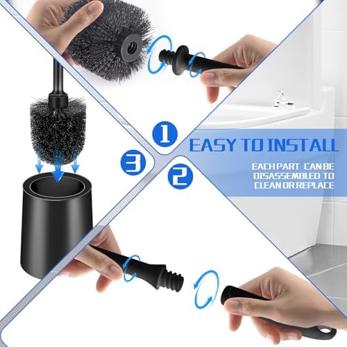 Black Toilet Brush and Holder Set - Image 7