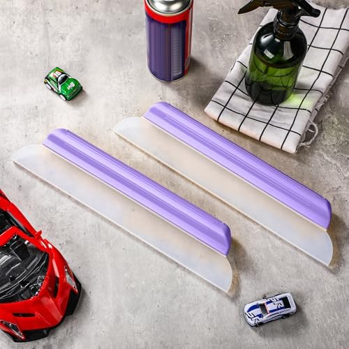 2 Pack 14 Inch Car Drying Squeegee Purple Silicone Window Blade - Image 4