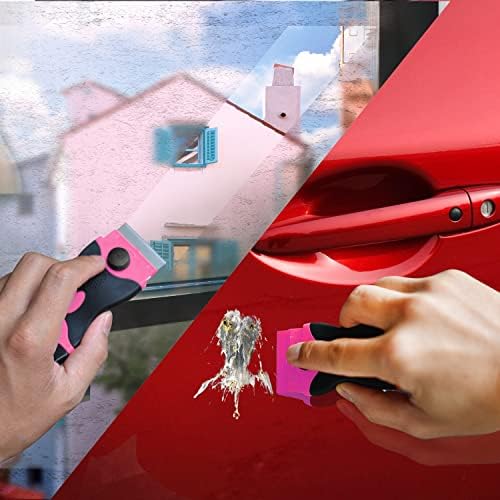Razor Blade Scraper, 2 Pack Pink Double Edge Razor Scraper Remover Tool - Image 6