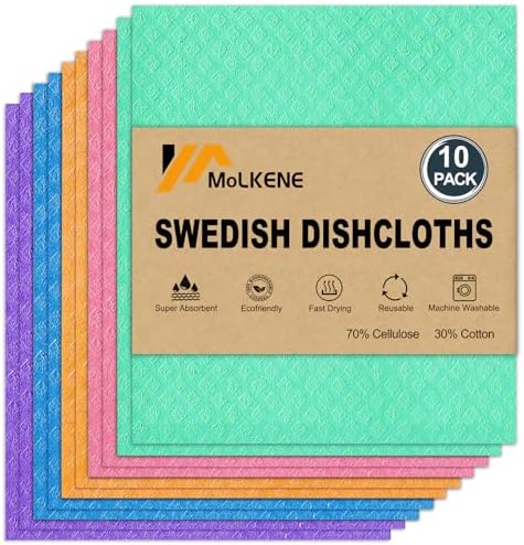 MoLKENE Swedish Dishcloths for Kitchen, 10 Pack by MoLKENE