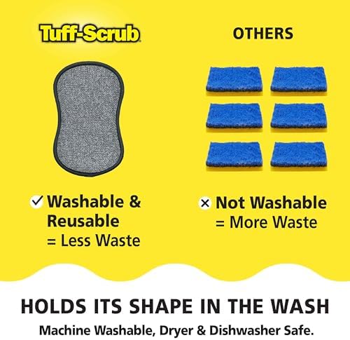 Original Scrub-N-Wipe Pad by Tuff-Scrub, Microfiber, Non-Scratch, Dual-Sided - Image 5