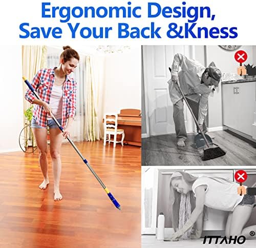 2 Pack Grout Brush with Long Handle, 56.5'' Swivel Grout Cleaning Brush - Image 4