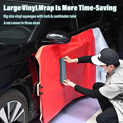 EHDIS Large Vinyl Squeegee Window Tint Tool 3PCS Big Size Felt Edge Wrap Scraper - Image 2