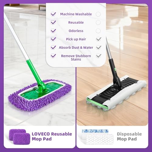 Reusable Mop Pads for Swiffer Swiffer Sweeper Mop, Microfiber Chenille Pads - Image 7