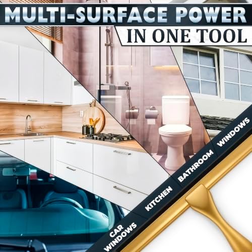 12 Inch Gold Squeegee for Shower Glass Doors, 2 Hooks Included - Image 6