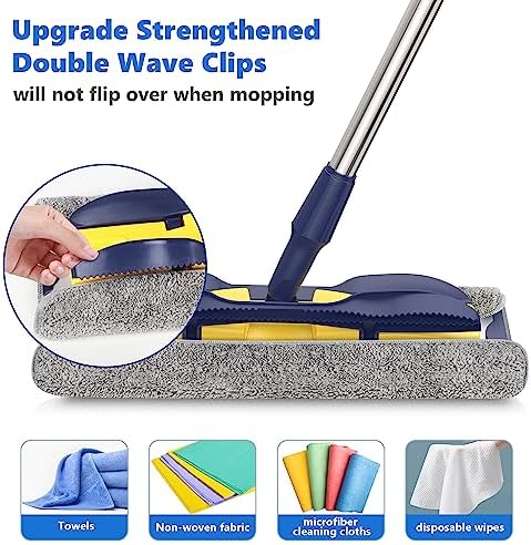 Microfiber Mops for Floor Cleaning: Flat Hardwood Floor Mop 4 Washable Pads - Image 2