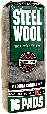 Homax - 33873161059 Steel Wool, Medium Coarse Grade #2, 16 Pads by Homax