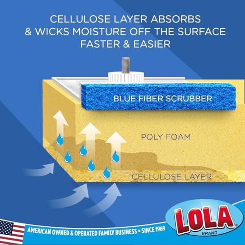 LOLA Cellulose SqueezeMatic Butterfly Sponge Mop Refill, 6 Pack, Refill Head - Image 3
