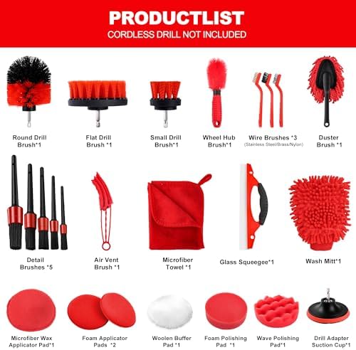 25Pcs Car Detailing Kit with Drill Brushes, Car Cleaning Kit - Image 2