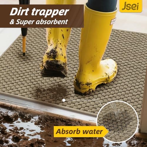 JSEI Dirt Trapper Door Mat 32"x48", Non-Slip Entryway Rugs - Image 3