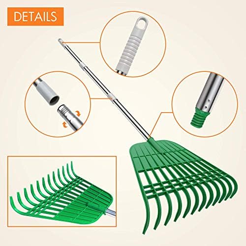 Gardzen 12 Tines Gardening Leaf Rake - Image 3