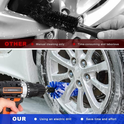 Drill Brush for Car Wheel, Highly Dense Wheel Rim Cleaning Brush - Image 3