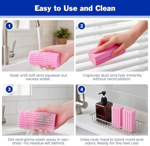 iKLYN 4 Pack PVA Cleaning Sponge, Super Absorbent Reusable Multi-Surface Damp - Image 4