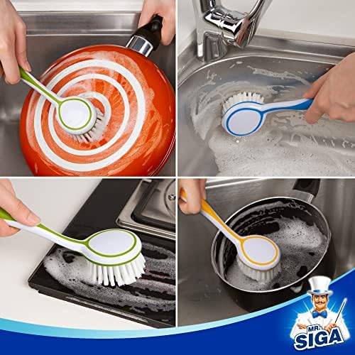 MR.SIGA Round Dish Brush with Suction Cup - Image 7