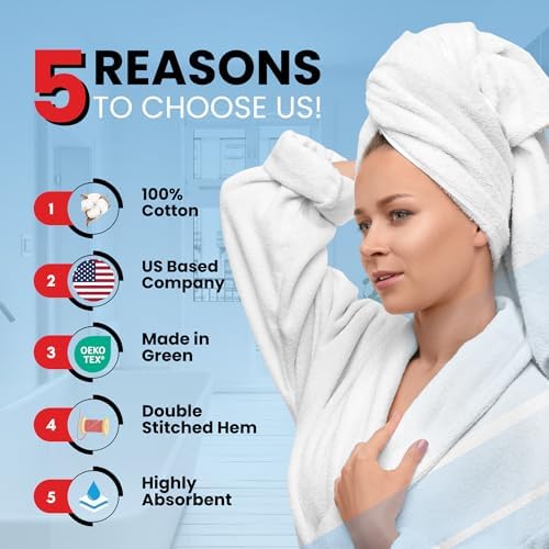 Infinitee Xclusives 100% Cotton Bath Towel Set – 8 Piece Bathroom Towel Set - Image 2