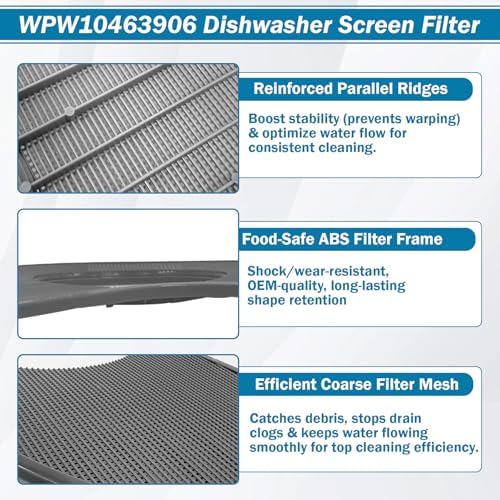 WPW10463906 Dishwasher Screen Filter Replacement - Image 3