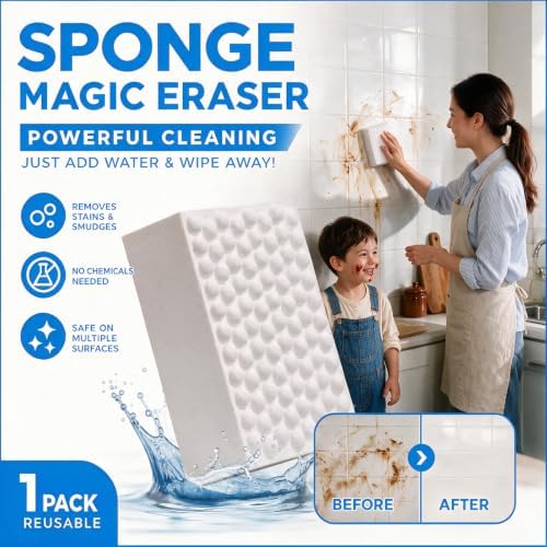 Waffle-Textured Magic Eraser Sponges, High-Density Melamine, 50 Pack - Image 6