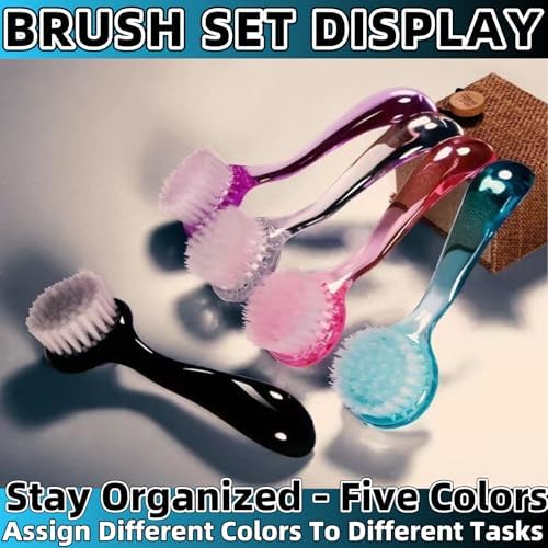 Soft Nail Dust Cleaning Brush 5Pcs Handle Grip Fingernail Brush Nail Dust Brush - Image 6
