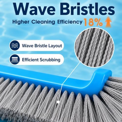 TidyMister 17.5" Pool Brush Head, Wave Bristles Pool Scrub Brush - Image 3