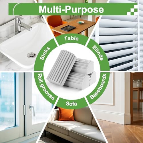 Jeymei Damp Clean Duster Sponge，8Pcs Grey Dust Sponge - Image 5