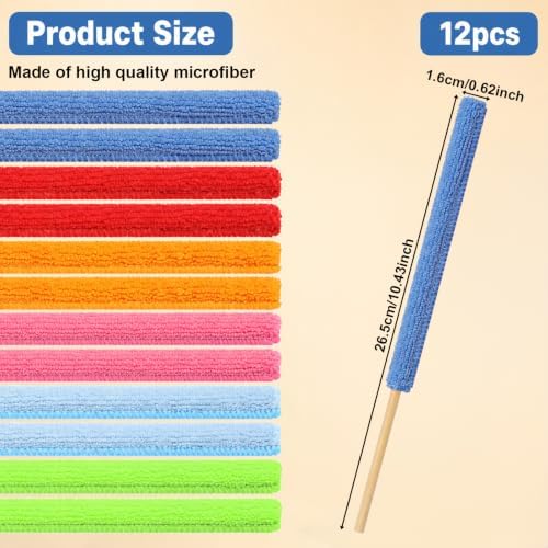 12 Pcs Microfiber Detail Duster Sticks, Cleaning Brush Vent Cleaner - Image 2