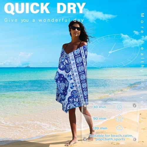 Widdonen Microfiber Beach Towel, Compact 2 Pack-71x32 Inch - Image 5