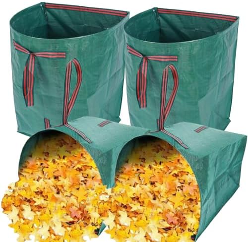 4-Pack 53-Gallon Reusable Collapsible Heavy Duty Leaf Bags by RISETEX