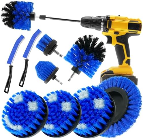 10 Pcs Drill Brush Attachment Set, Drill Scrubber Brush Kit, Drill Cleaning by TOWBRUS