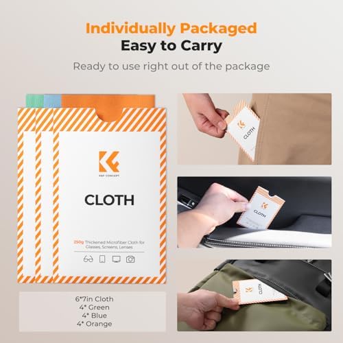 K&F CONCEPT Microfiber Lens Cleaning Cloth X6, Glasses Cleaning, High Density - Image 7