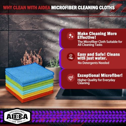 AIDEA Microfiber Cleaning Cloth 10PK, Microfiber Towels - Image 2