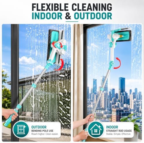 ORIXA U Shaped Window Cleaner for Outside Windows, Extendable Telescopic Pole - Image 5